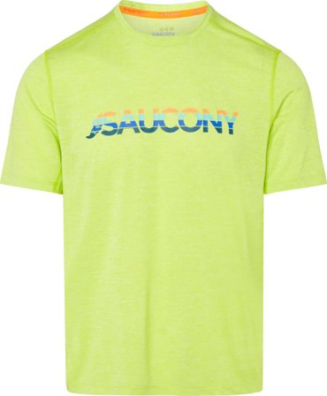 Saucony Men's Stopwatch Graphic Short Sleeve Men Short sleeved fitness sweater Yellow L