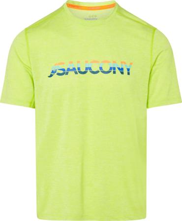 Saucony Men's Stopwatch Graphic Short Sleeve Men Short sleeved fitness sweater Yellow S