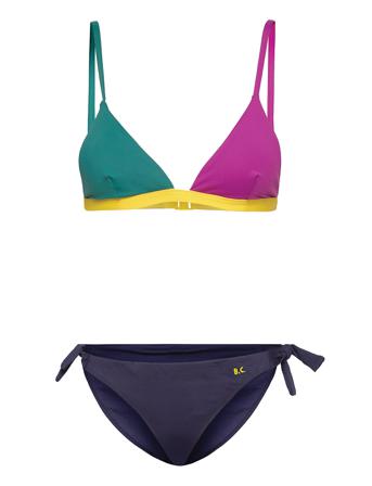 Color Block Triangle Bikini Patterned Bobo Choses
