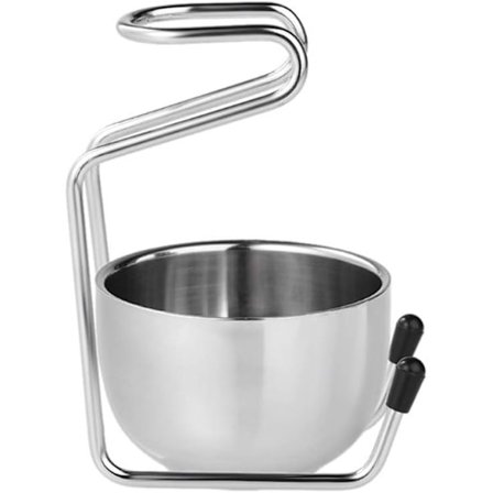 Stativ for barberkost med bolle, rustfritt stål, stativ for barberkost, holder for barberblad, verktøy for ansiktsrensing (sølv)