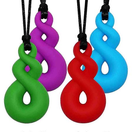 Sensoriske tyggekjeder, ikke-giftig og trygt utløp for utvikling av orale motoriske ferdigheter, bærbar matvaregodkjent silikon tyggeanheng, sterk 