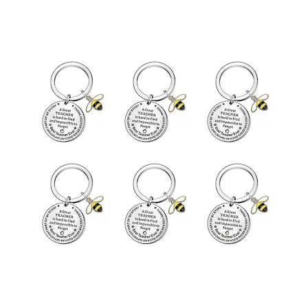 6 stk. Lærergaver - Påskønnelsesgaver til lærere til kvinder Lærer Jule Valentinsdag gaver-XF2- Sølv