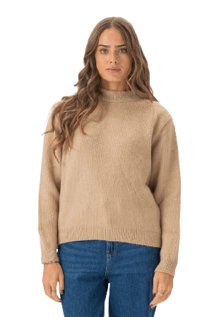 TeeShoppen Hazel Stickad Tröjor Dam Beige XS-S