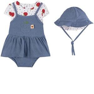 Mayoral Blue Strawberry Dress Baby Body 2-4 Months - Clothing sets - 2-4 months - Blue