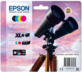 Epson 502/502XL Multipack - 4-pack - svart, gul, cyan, magenta - original - blekkpatron