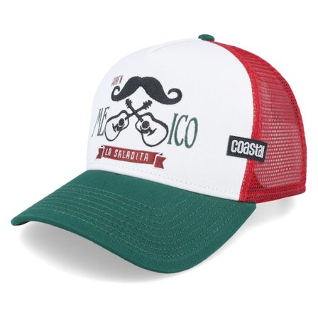 Coastal - Wit trucker Cap - Mexican Mustache White/Green Trucker @ Hatstore