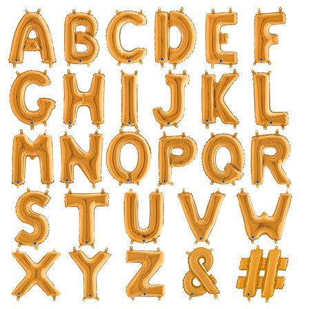 Bogstavballon Guld Mini