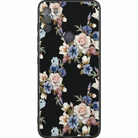 Motorola Moto G50 Svart Skal Floral