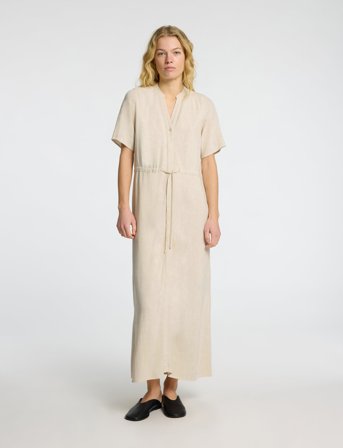 Selected Slfviva-Damina Ss Ankle Sun Dress Noos - Cream - 34