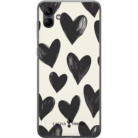 Kompatibel Mobilcover til Samsung Samsung Galaxy A05 Cactus and Friends - Bold Black Love Pattern