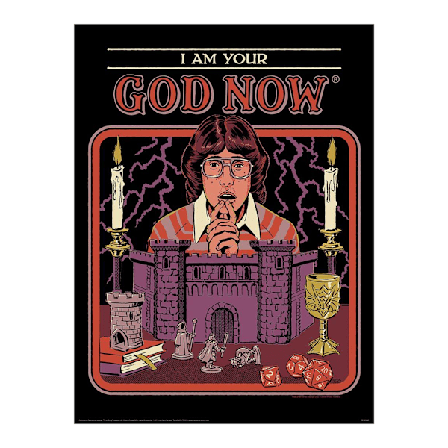 Steven Rhodes I Am Your God Now Print 30cm x 40cm Svart/Röd/Lila