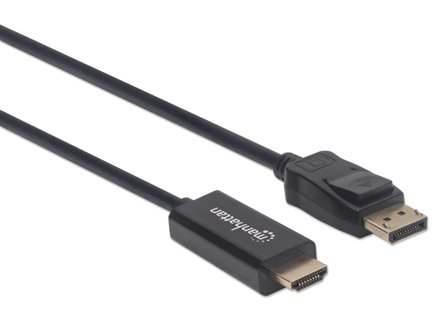 Manhattan MH Cable, DisplayPort to HDMI-Male, 1080P 60Hz 1,8m, Black,