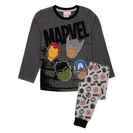 Marvel Avengers Pojkar Långärmad Pyjamas Set 4-5 År Svart/Grå