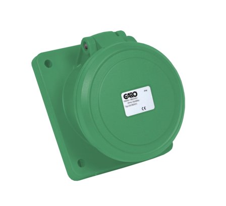 Garo UIS 463-2 S Paneluttak IP44, 5-polet, 63 A, skrå Grønn, 2 h, Stikkontakter & kabler