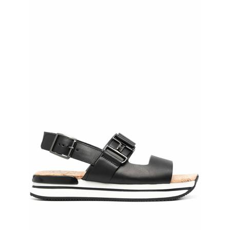 Hogan Sandaler Sort, Dame Sandaler, Størrelse: 37 EU