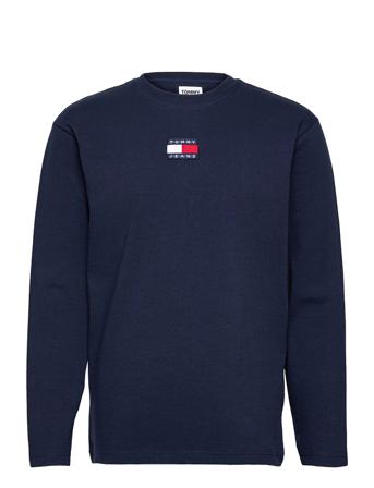Tjm Ls Tommy Badge Tee T-Langærmet Skjorte Blå Tommy Jeans