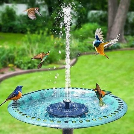 Fontän - Aurinkokäyttöinen suihkulähde / Vesisuihkulähde aurinkokennolla - 16 cm—pa