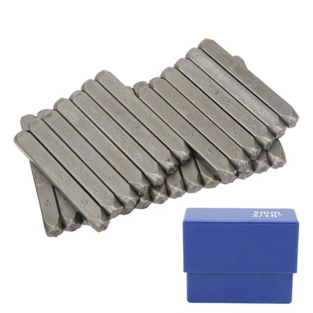 Bogstavstempel sæt 27 bogstaver høj styrke høj kulstofstål metal bogstav stempel sæt til smykker kunstværk 5mm