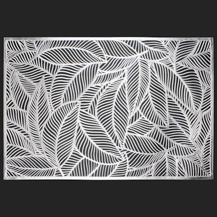 Silver Rektangulära Underlägg för Matbord Set om 6 Ihåliga DXGHC