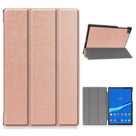 Lenovo Tab M10 FHD Plus slitstarkt trefaldigt läderfodral - Roséguld Rosa