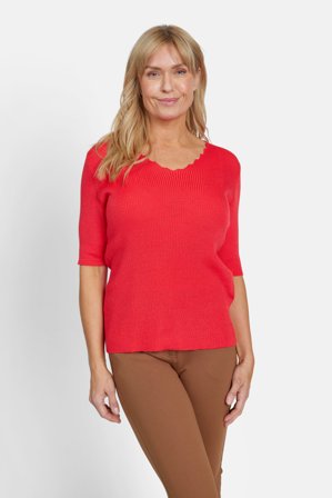 SIGNATURE - Kortærmet Strik - Rød