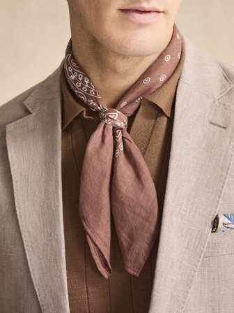 John Henric Men's Brown Bandana Paisley Size Onesize
