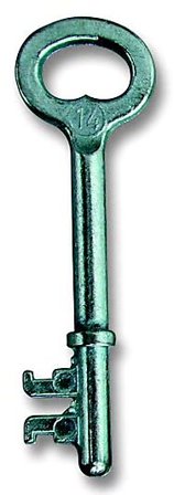 ELLEFSEN SIKKERHET NØKKEL NR 5 TV-5G STANDARD INNEDØRSNØKKEL FORNIKLET MESSING