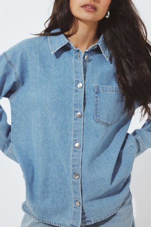 NA-KD Skjorta i denim - Jeansskjortor - Blå - EU 32