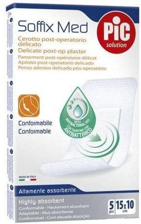 Pic Soffix Med Cerotto Antibatterico 10x15cm 5 Pezzi