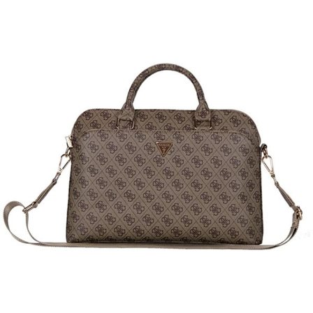 Guess 4G Lynlåslomme Triangle Logo 15" Laptop-taske - Brun