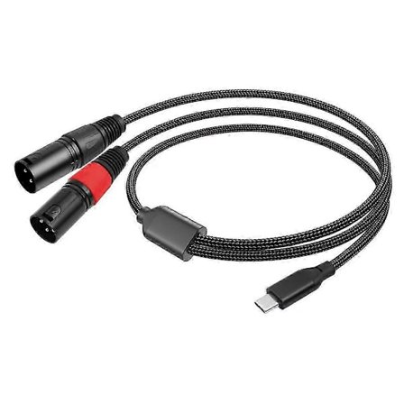 Velegnet til USB Type C til 2 XLR Han Stereo Lydkabel 32Bit/384Khz til Smartphones Laptop-yi wu
