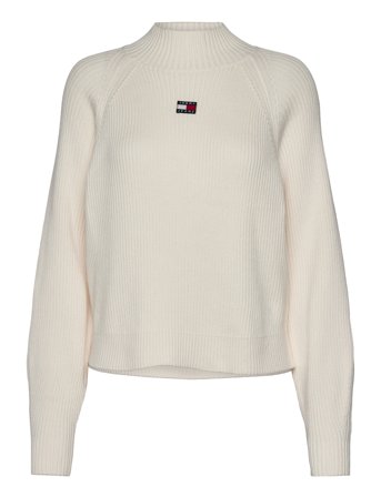 Tjw Badge Mockneck Sweater Cream Tommy Jeans
