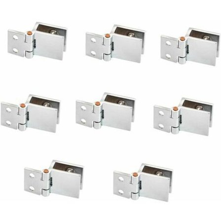 8 stk. glasdørshængsler - 5 mm - 8 mm KLB