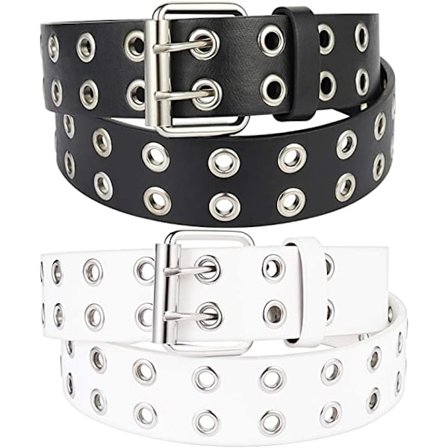2 kpl kaksoisreikäniittiä vyö Punk-vyö Hip Hop -vyö miehille ja