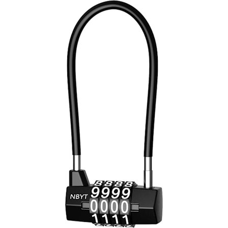 Wabjtam 4-siffrig Kombinationshänglås, Kombinationslås med Förlängd Stålkabel, Lång Båge Gym Lås