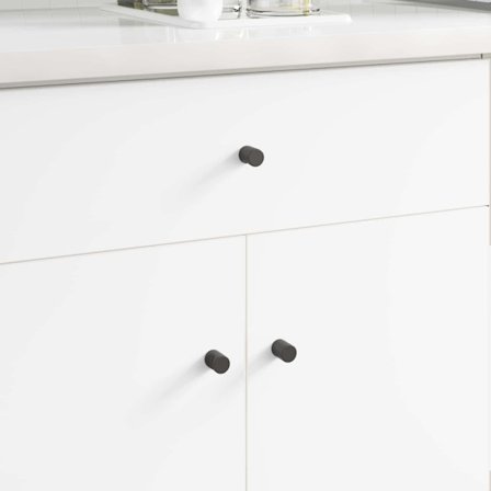 Skåpsknopp 12 pcs Svart 18 x 23 mm Järn