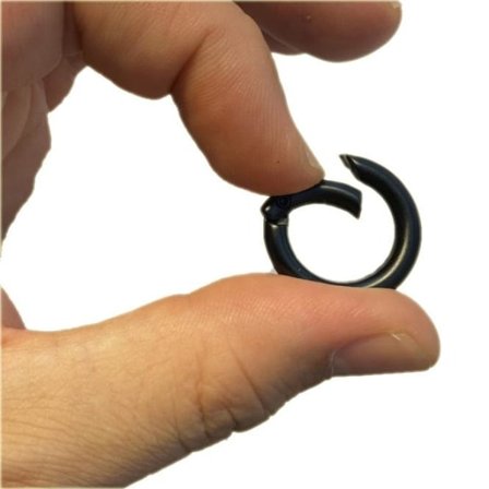 5-pack Karbinhake Rund Nyckelring Svart Svart
