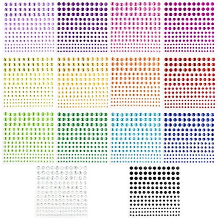 2300+ PCS Rhinestone Stickers, Selvklæbende Ansigts Rhinestones