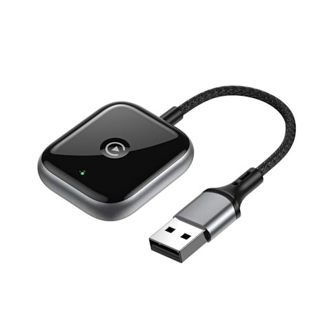 2-in-1 langaton CarPlay-sovitin Langallinen langattomaan AI-boksiin Plug Play Mini CarPlay -sovitin Musta