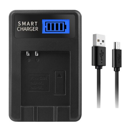 Bærbar NB4L LCD-skærm Display USB-kamera Batteriopladere til 50 55 60 kameraer Praktisk opladningsstrømforsyning