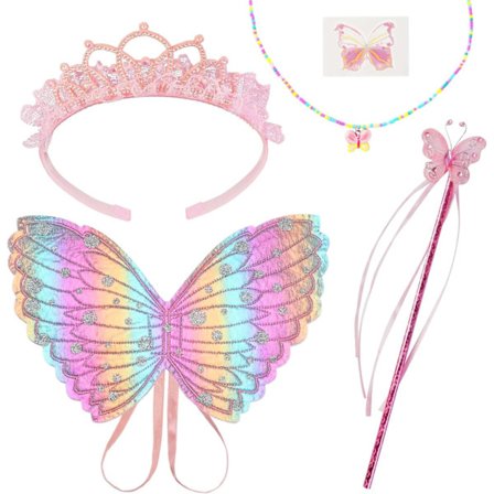 6 kpl Perhossiivet Lasten Pukeutumiseen Siivet Viitta Lasten Prinsessa Keiju Pukusetti Tutu Hame Tyttöjen Perhospuku Halloweeniin