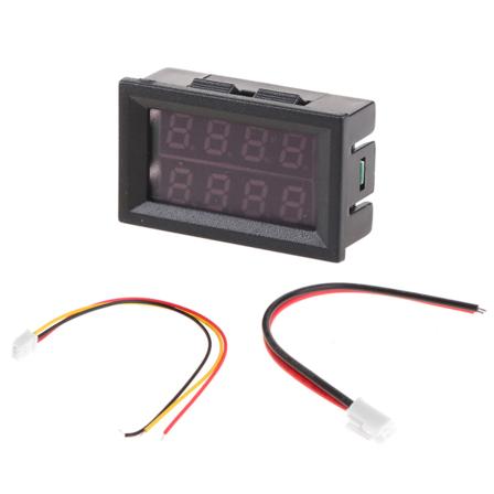Digitaalinen volttimittari 0,28" digitaalinen DC 200V 10A volttimittari ampeerimittari 4-numeroinen 5-johtiminen jännitevirtamittari Helppo johdotus 