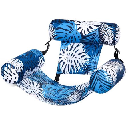 Oppblåsbar bassengmadrass for voksne, flytende hengekøye og stol | Vannlounge for bassengfester, strandmoro og avslappende sommerblå