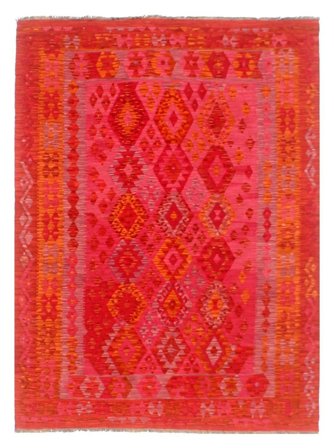 Tapis Kilim Afghan Old Style 180X242 Rouge/Rouge Foncé (Laine, Afghanistan)