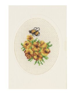 Broderipakke Kort Blomster 1-Pk - Permin