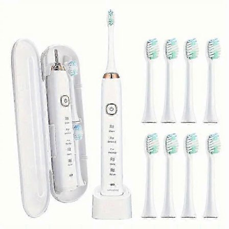 Sarmocare S100 IPX7 Vandtæt Bærbar Sonisk Elektrisk Tandbørste med 8 børstehoveder