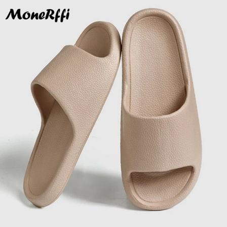 Sommar Tofflor För Män Flip Flops Strand Sandaler Badrum Icke-Slips Slides Män Kvinnor Tofflor Inomhus Skor Man Man Man Slipp Perre C Khaki 38-39(Fit 