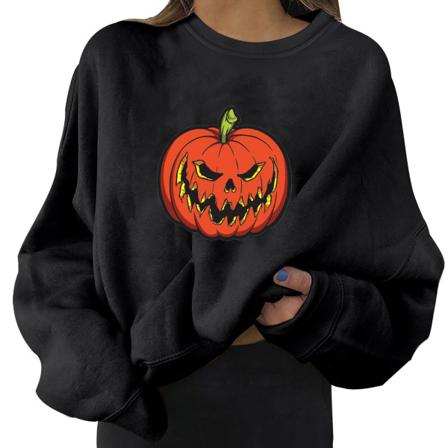 Halloween Lady Långärmad Print Lös Tröja