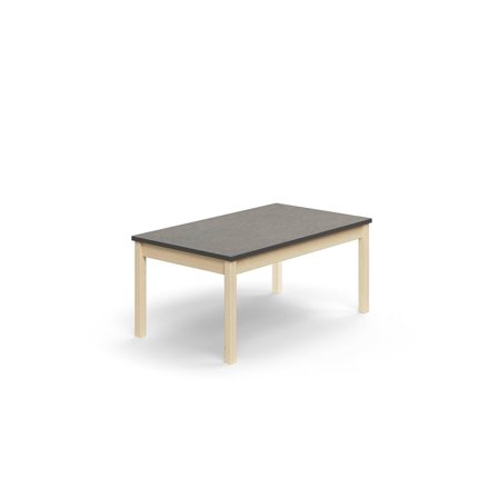 Table DECIBEL, 1200x700x530 mm, noise reducing linoleum, birch/dark grey