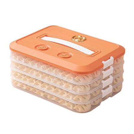 Bærbar oppbevaringsboks for dumplings med tidsregistreringsfunksjon for organisering